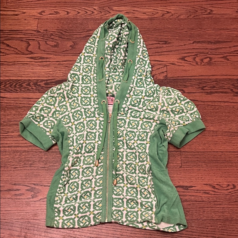 Juicy Couture Green and White Hoodie